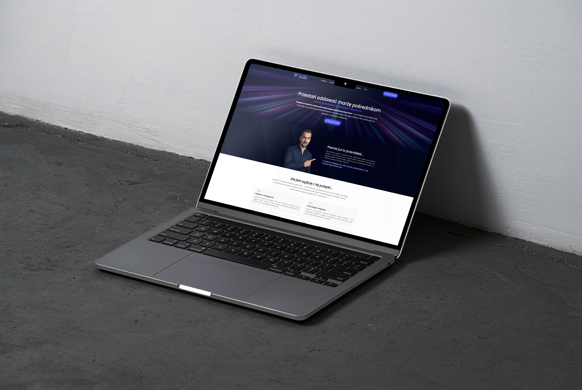 Strona główna klinika-ecommerce.com.pl na komputerze